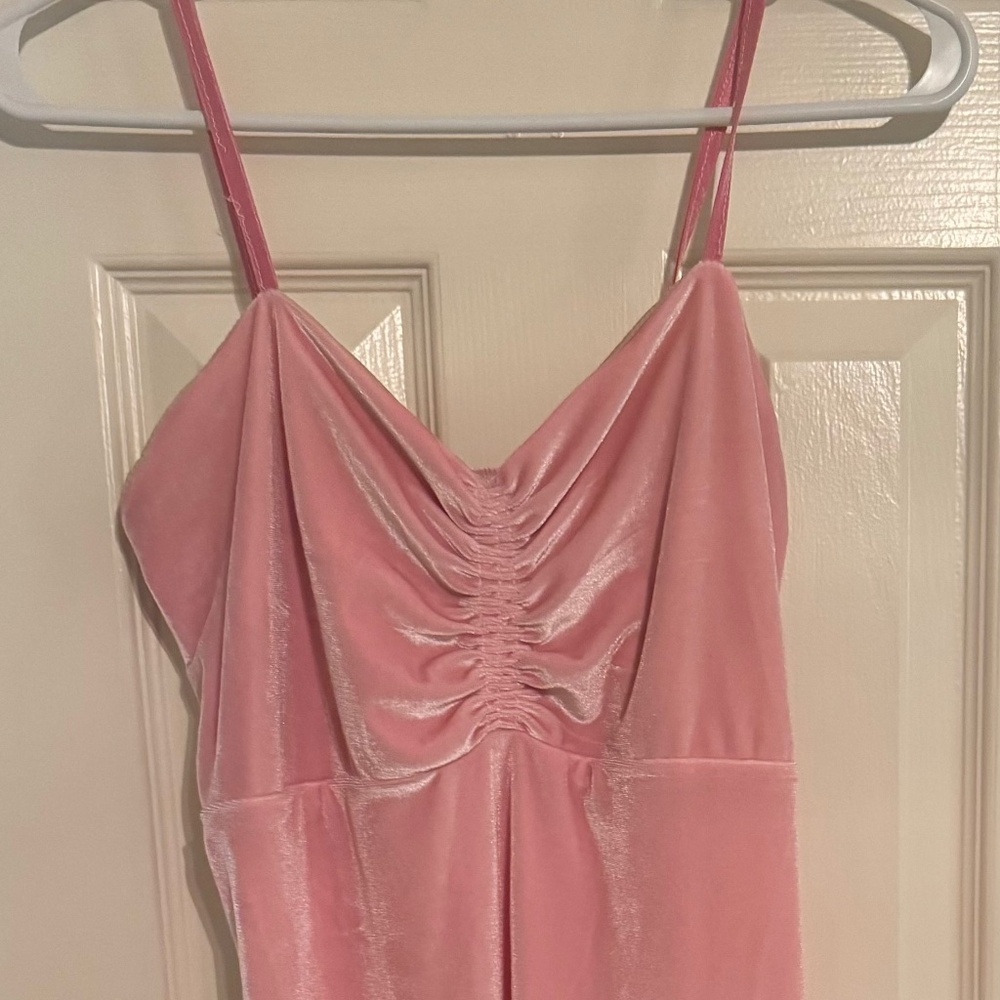Vera’s Eyecandy Light Pink Velvet Sweetheart Neckline Short Mini Dress Size XL